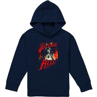 Stranger Things Eddie Munson Raising Hell Youth Kids Pull-Over Hoodie, Navy | Size: 5-6 Years