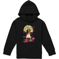 Disney Moana Heart Sunset Youth Kids Pull-Over Hoodie, Black | Size: 5-6 Years