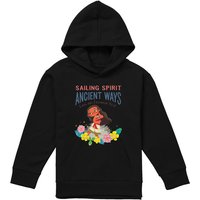 Disney Moana Sailing Spirit Youth Kids Pull-Over Hoodie, Black | Size: 9-11 Years