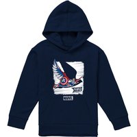 Marvel Captain America Falcon Youth Kids Pull-Over Hoodie, Navy | Size: 5-6 Years