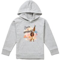 Disney Moana Born To Voyage Youth Kids Pull-Over Hoodie, Athletic Heather in Grey | Size: 9-11 Years
