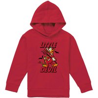 Disney Donald Duck Little Devil Youth Kids Pull-Over Hoodie, Red | Size: 7-8 Years