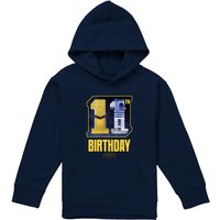 Disney Star Wars C3Po R2D2 11Th Birthday Space Youth Kids Pull-Over Hoodie, Navy | Size: 12-13 Years