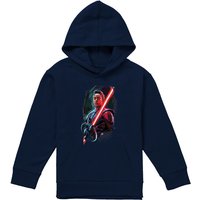 Disney Obiwan Kenobi Reva Painted Youth Kids Pull-Over Hoodie, Navy | Size: 5-6 Years