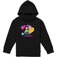 Disney Princess Valentine'S Day Be True To You With Mulan Youth Kids Pull-Over Hoodie, Black | Size: 9-11 Years