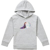 Disney Frozen Anna & Olaf Like Warm Hugs Youth Kids Pull-Over Hoodie, Athletic Heather in Grey | Size: 7-8 Years