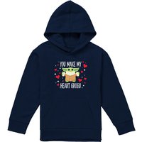 Disney Star Wars You Make My Heart Grogu Youth Kids Pull-Over Hoodie, Navy | Size: 9-11 Years