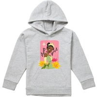 Disney The Princess & The Frog Strong Spirit With Tiana Youth Kids Pull-Over Hoodie, Athletic Heather in Grey | Size: 12-13 Years