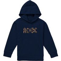 AC/DC ACDC Leopard Print Youth Kids Pull-Over Hoodie, Navy | Size: 5-6 Years