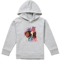 Disney Pocahontas Silhouette Youth Kids Pull-Over Hoodie, Athletic Heather in Grey | Size: 12-13 Years