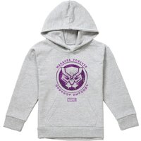 Marvel Black Scratched Panther Youth Kids Pull-Over Hoodie, Athletic Heather in Grey | Size: 12-13 Years