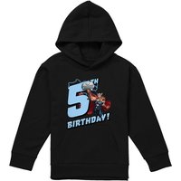 Marvel Thor Birthday 5 Youth Kids Pull-Over Hoodie, Black | Size: 5-6 Years