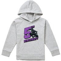 Marvel Black Panther Birthday 5 Youth Kids Pull-Over Hoodie, Athletic Heather in Grey | Size: 9-11 Years
