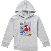 Marvel Spidey & His Amazing Friends Spidey Comic Youth Kids Pull-Over Hoodie, Athletic Heather in Grey | Size: 9-11 Years