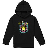 Marvel Ghost Spider Punk Logo Youth Kids Pull-Over Hoodie, Black | Size: 9-11 Years