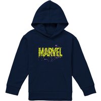 Marvel Slime Logo Youth Kids Pull-Over Hoodie, Navy | Size: 7-8 Years