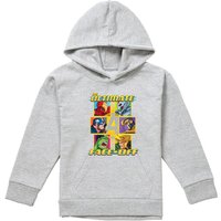 Marvel Avengers Face Off-Youth Kids Pull-Over Hoodie, Athletic Heather in Grey | Size: 9-11 Years