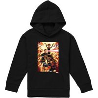 Marvel X-Men Wolverine Cyclops Jean Grey Youth Kids Pull-Over Hoodie, Black | Size: 9-11 Years