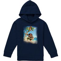Disney Moana Poster Youth Kids Pull-Over Hoodie, Navy | Size: 5-6 Years