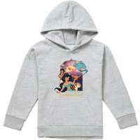 Disney Aladdin Jasmine, Abu, Rajah, Genie Are Ready For Adventure Youth Kids Pull-Over Hoodie, Athletic Heather in Grey | Size: 9-11 Years