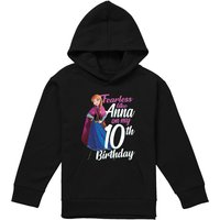 Disney Frozen Fearless Like Anna 10Th Birthday Youth Kids Pull-Over Hoodie, Black | Size: 5-6 Years