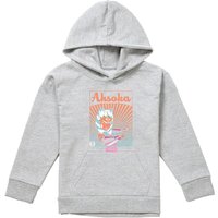 Disney Star Wars Ahsoka Rays Youth Kids Pull-Over Hoodie, Athletic Heather in Grey | Size: 7-8 Years