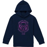 Scratched Panther Pull Over Hoodie Navy