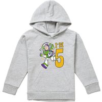 Disney Toy Story Birthday Buzz I'M 5 Youth Kids Pull-Over Hoodie, Athletic Heather in Grey | Size: 5-6 Years