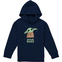 Disney Star Wars Grogu Splash Youth Kids Pull-Over Hoodie, Navy | Size: 9-11 Years