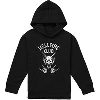 Stranger Things Hellfire Club Bones Youth Kids Pull-Over Hoodie, Black | Size: 12-13 Years