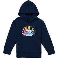 Disney Princess Christmas Dreams Cinderella, Aurora, Mulan Youth Kids Pull-Over Hoodie, Navy | Size: 7-8 Years