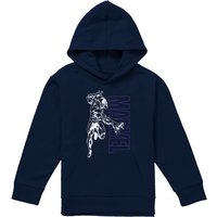 Marvel Black Panther Outline Youth Kids Pull-Over Hoodie, Navy | Size: 5-6 Years