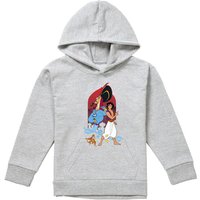Disney Aladdin The Genie, Jafar & Abu Youth Kids Pull-Over Hoodie, Athletic Heather in Grey | Size: 7-8 Years