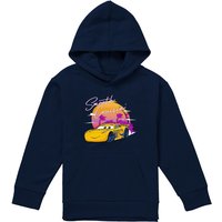 Disney Dinoco Sunset Youth Kids Pull-Over Hoodie, Navy | Size: 5-6 Years
