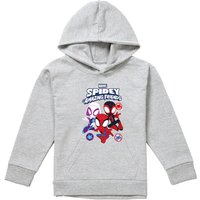 Marvel Spidey & His Amazing Friends Spidey Gwen Miles Group Youth Kids Pull-Over Hoodie, Athletic Heather in Grey | Size: 9-11 Years