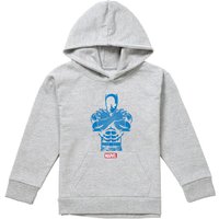 Marvel Black Panther Stripes Youth Kids Pull-Over Hoodie, Athletic Heather in Grey | Size: 9-11 Years