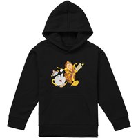 Disney Beauty & The Beast Potts Lumerie Cogsworth Youth Kids Pull-Over Hoodie, Black | Size: 9-11 Years