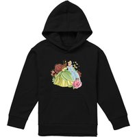 Disney Princess Tiana & Cinderella In The Garden Youth Kids Pull-Over Hoodie, Black | Size: 9-11 Years