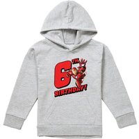 Marvel Iron Man Birthday 6 Youth Kids Pull-Over Hoodie, Athletic Heather in Grey | Size: 5-6 Years