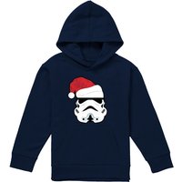 Disney Star Wars Christmas Storm Trooper Santa Youth Kids Pull-Over Hoodie, Navy | Size: 7-8 Years