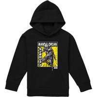 Disney Star Wars The Mandalorian Comic Book Pose Youth Kids Pull-Over Hoodie, Black | Size: 9-11 Years