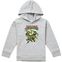 Nickelodeon TMNT Midnight Group Youth Kids Pull-Over Hoodie, Athletic Heather in Grey | Size: 12-13 Years