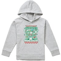 Nickelodeon TMNT Pizza Takeway Youth Kids Pull-Over Hoodie, Athletic Heather in Grey | Size: 9-11 Years