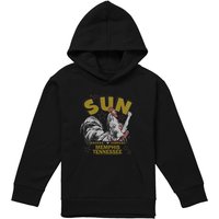 Sun Records Rockabilly Rooster Youth Kids Pull-Over Hoodie, Black | Size: 9-11 Years