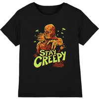 Stranger Things Vecna Stay Creepy Kids T-Shirt, Black | Size: 7-8 Years
