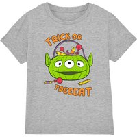 Disney Green Alien Trick Or Treat Pumpkin T Shirt Athletic Heather