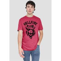 Stranger Things Hellfire Spray Logo T-Shirt, Red | Size: XL