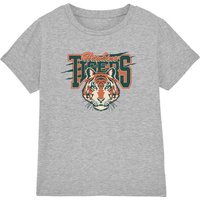 Stranger Things Hawkins Tigers Scratch Kids T-Shirt, Athletic Heather in Grey | Size: 7-8 Years