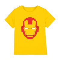 Marvel Iron Man Avengers Face Kids T-Shirt, Yellow | Size: 5-6 Years