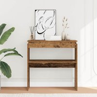 Berkfield Home Console Table Old Wood 80x30x80 cm Engineered Wood in Brown | Size: 80 x 30 x 80 cm